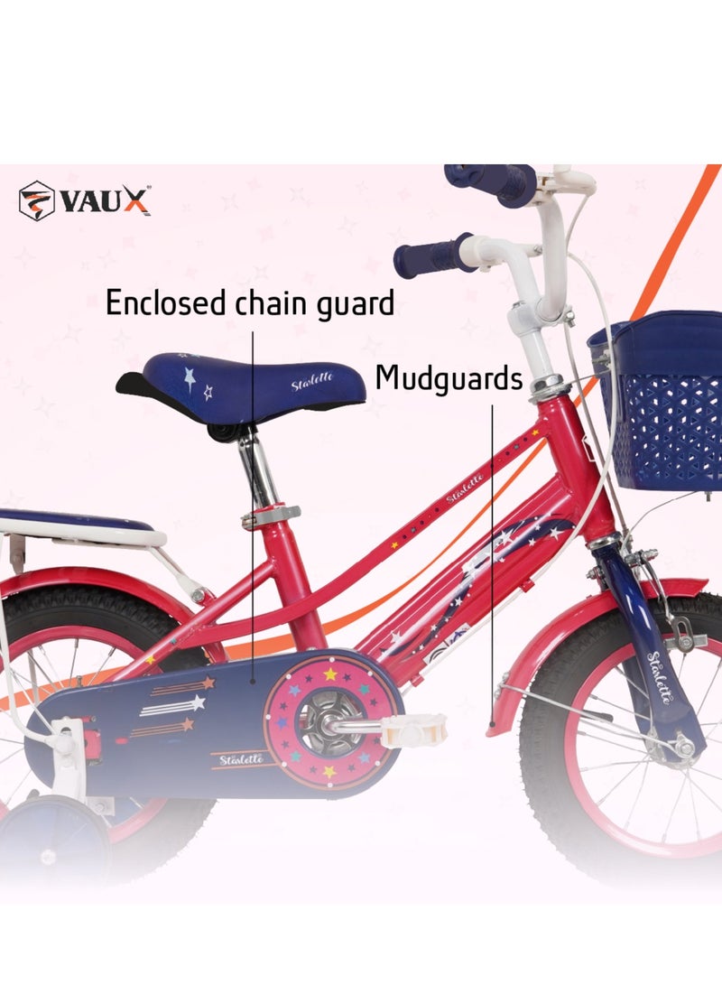 Vaux Starlette Road Bike || 16 Inch Wheel Size || For Kids || Adjustable Seat || Dark Pink - Image 3