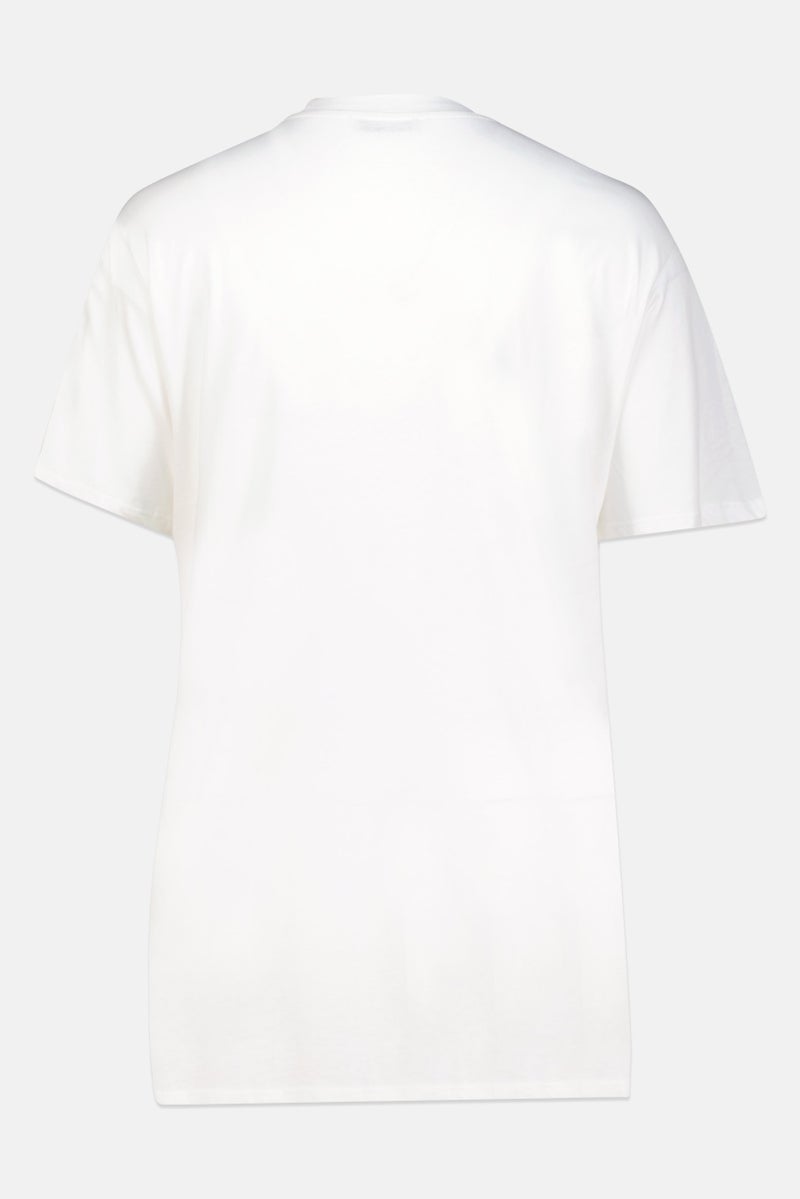 DeFacto Modest x Defacto Women Regular Fit Short Sleeve Plain Tunic T-Shirt, White - Image 3