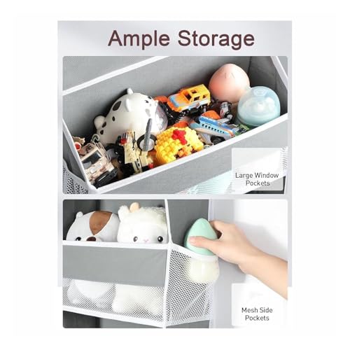XBEY Over The Door Organizer with 5 Large Pockets 10 Side Mesh Pockets, Door Hanging Organizer for Bedroom, Wall Door Cloth Wardrobe Hanging Storage - Image 5