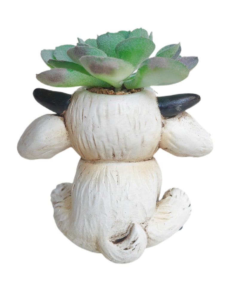 Eagrafts Succulents Plants Artificial, Mini Fake Succulents in Resin Cartoon Animal Goat Pot for Desk Livingroom Home Decoration Office Decor - Image 3