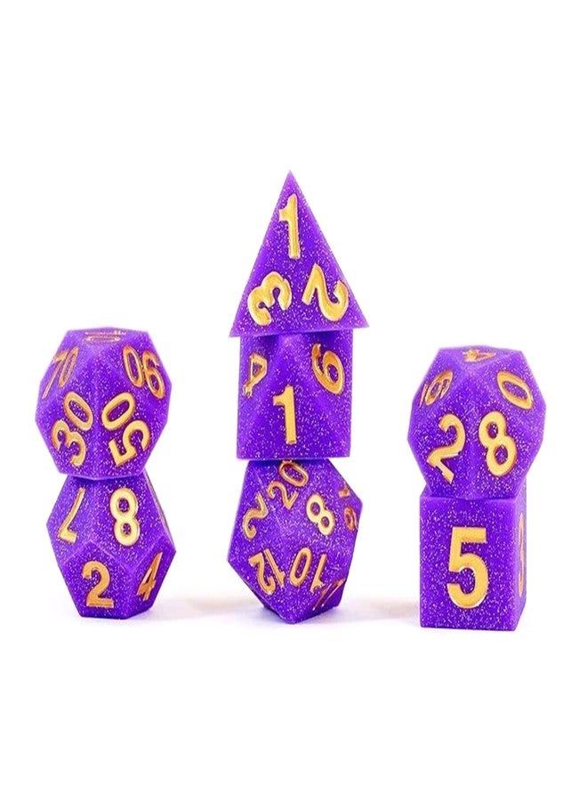 Metallic Dice Games MDG Sharp Edge Silicone Rubber Dice Set 16mm - Regal Ricochet - Image 1