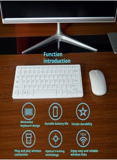 beteno Wireless keyboard and mouse set silent mini notebook external chocolate office wireless set  - Image 4