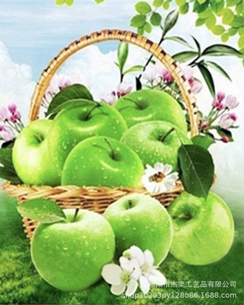 5D Diamond Painting Cross Stitch Full Diamond Living Room New Modern European Oil Painting Restaurant Porch Fruit Green Apple Diy - Image 5