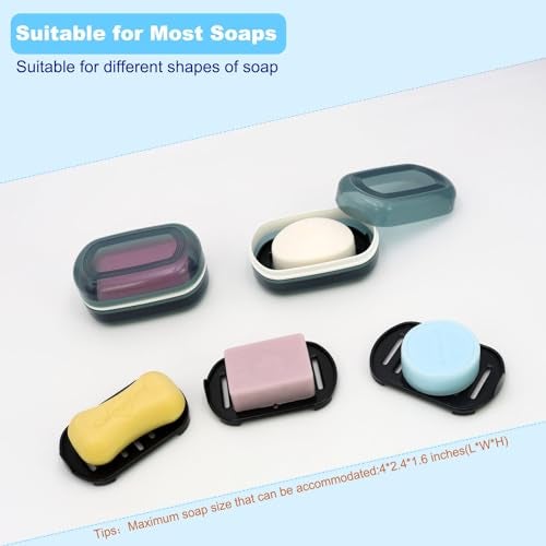 HAYSNA Travel Soap Container, Bar Soap Holder, Portable Soap Case, Soap Dish with Lid for Traveling, Camping, Gym, Bathroom (Blue Style-1) - Image 2