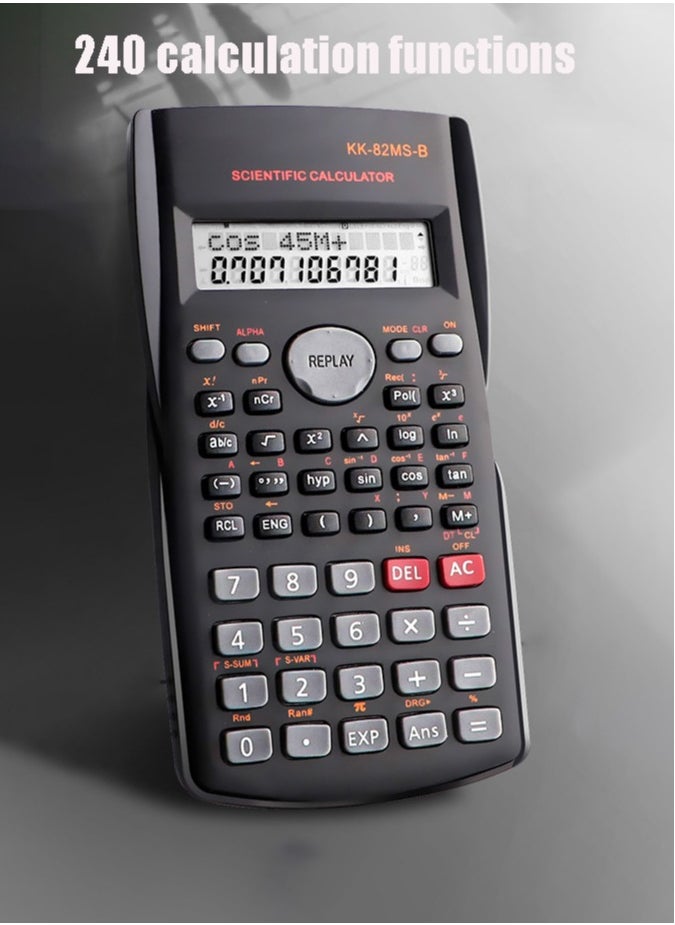 JSDUN - 12-Digit Scientific Calculator Student Financialfor use with Fractions Statistics Chemistry MathGeneral Calculator Battery Powered Lightweight Durable Long Lasting Design Black - Image 1