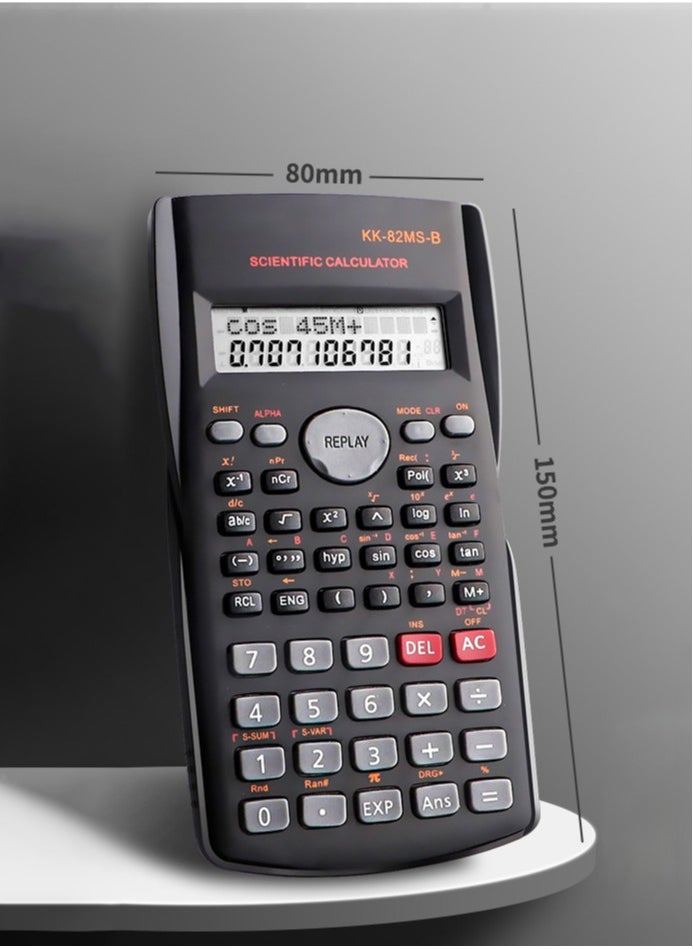 JSDUN - 12-Digit Scientific Calculator Student Financialfor use with Fractions Statistics Chemistry MathGeneral Calculator Battery Powered Lightweight Durable Long Lasting Design Black - Image 1