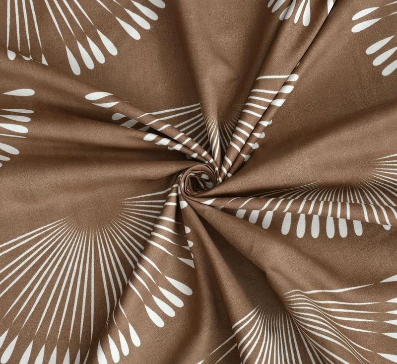 NEW LEAF Pure Cotton All Round Elastic Fitted Bedsheets for Double Bed with 2 Pillow Covers 220tc Supersoft |Wrinkel-Free Size - 72x78+10 inches, Brown - Image 4