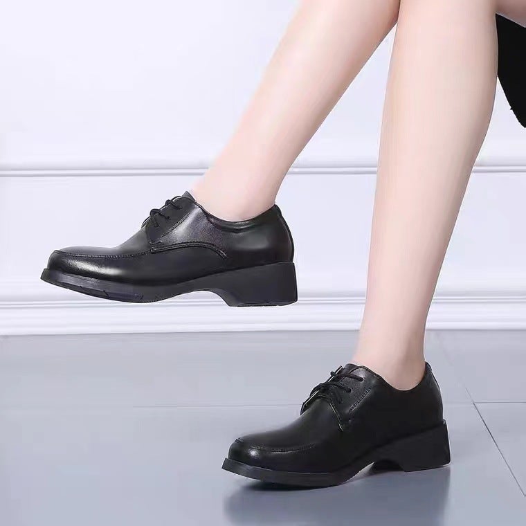 Formal Leather Shoes For Men And Women, Business Shoes, Breathable Black Single Shoes, Security Duty Work Shoes - Image 5