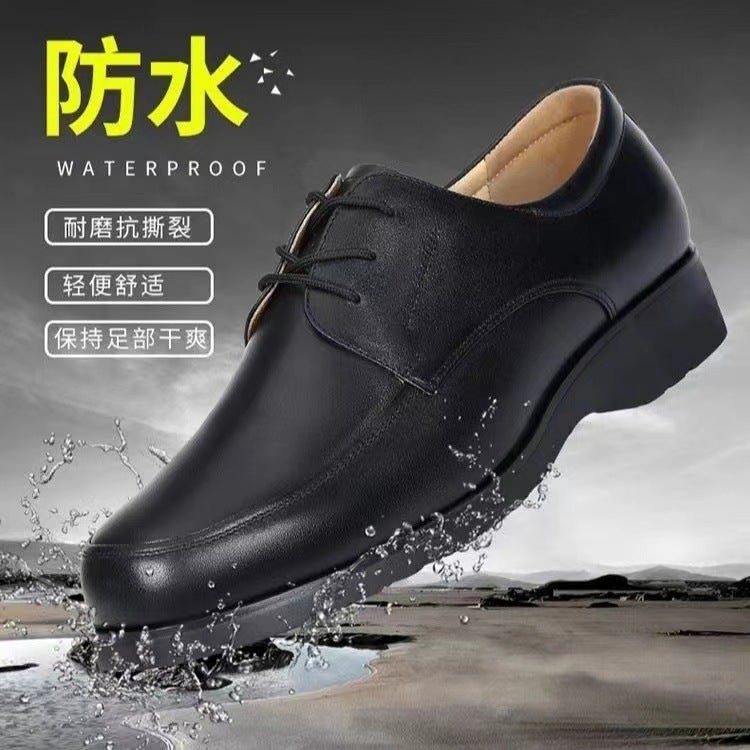 Formal Leather Shoes For Men And Women, Business Shoes, Breathable Black Single Shoes, Security Duty Work Shoes - Image 3
