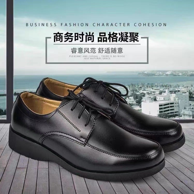 Formal Leather Shoes For Men And Women, Business Shoes, Breathable Black Single Shoes, Security Duty Work Shoes - Image 4