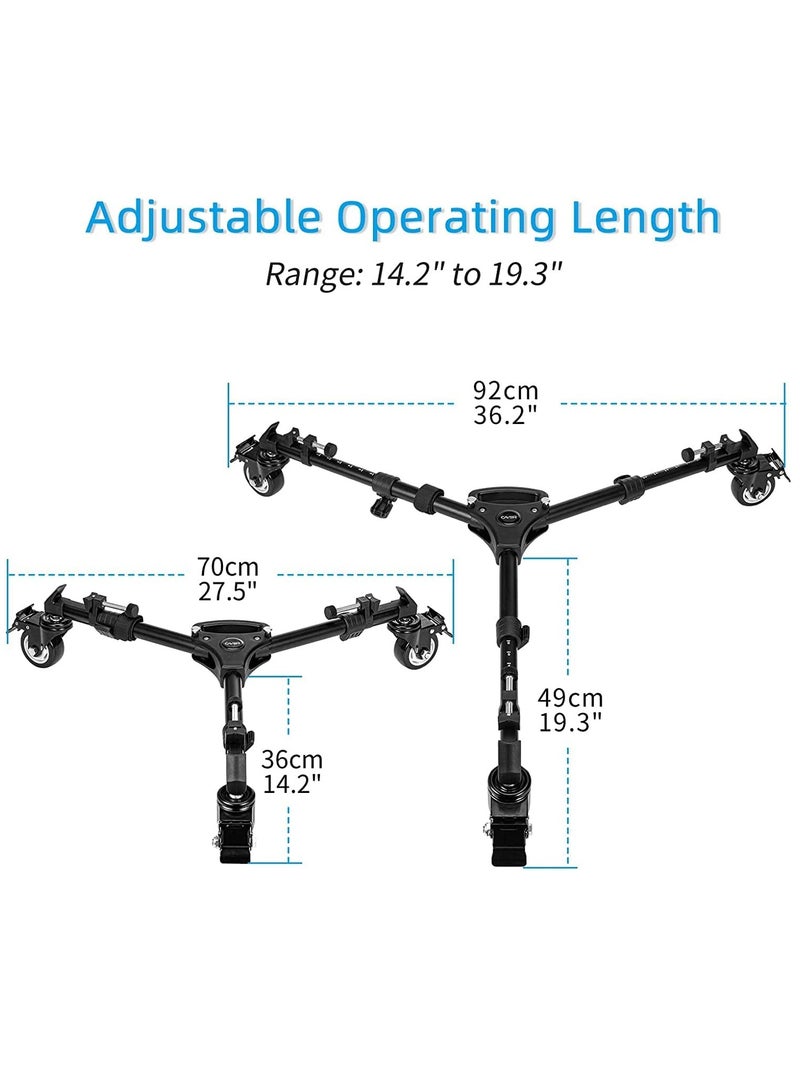 TD03 Heavy Duty Tripod Dolly with 3" Large Wheels and Carrying Case for Most Tripods, Light Stands, Load up to 66lbs, Designed for Photography, Videos, Studio Lights - Image 5