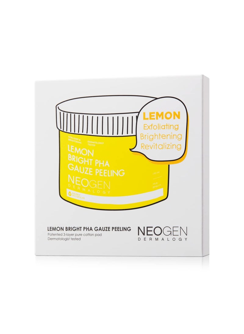 DERMALOGY by NEOGENLAB DERMALOGY by NEOGENLAB PHA Gauze Peeling  Formulated with AHA BHA PHA Exfoliating  Cleansing Pad 10  Lemon 