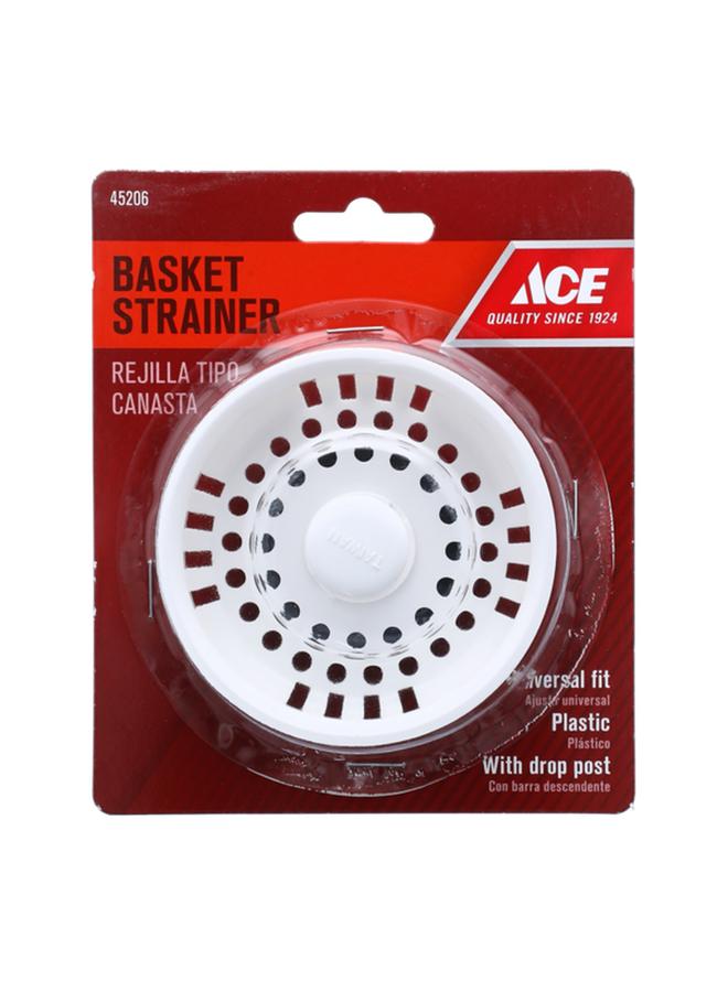 ACE Durable Plastic Easy to Use Universal Fit Replacement Basket Strainer White 3.5inch ACE820-26 