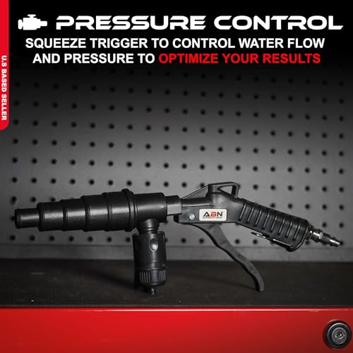 ABN Radiator Flush Kit Gun with Garden Hose Quick Connect for Automotive Coolant Flush - AC Cooling System Flusher Tool, Air and Water Combo Blackflush Flushing Set with Nozzles for 19-40mm Hoses - Image 3