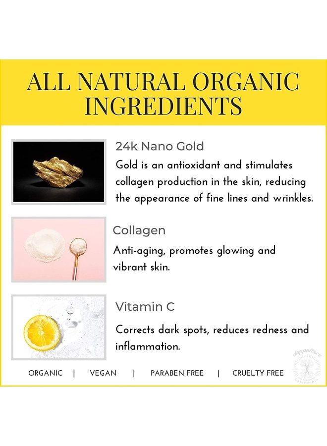 Doppeltree Gold Facial Mask - Premium Hydrogel Sheet Face Masks for Skin Care & Beauty, Hydrating & Anti Aging - Facemask with Collagen, Hyaluronic Acid & 24k Nano Gold - Formulated in San Francisco - Image 4