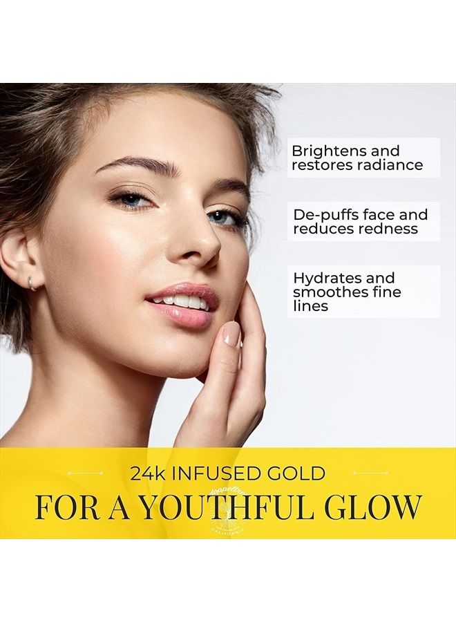 Doppeltree Gold Facial Mask - Premium Hydrogel Sheet Face Masks for Skin Care & Beauty, Hydrating & Anti Aging - Facemask with Collagen, Hyaluronic Acid & 24k Nano Gold - Formulated in San Francisco - Image 3