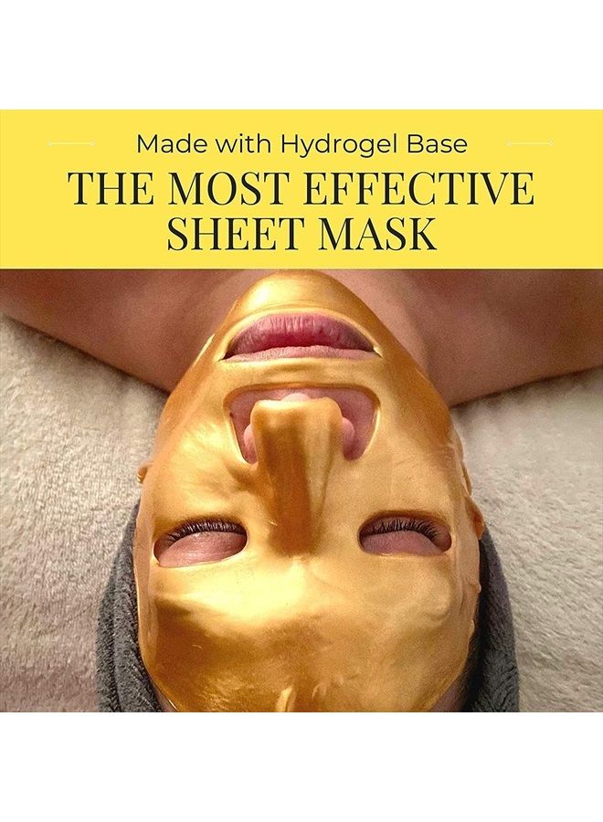 Doppeltree Gold Facial Mask - Premium Hydrogel Sheet Face Masks for Skin Care & Beauty, Hydrating & Anti Aging - Facemask with Collagen, Hyaluronic Acid & 24k Nano Gold - Formulated in San Francisco - Image 2