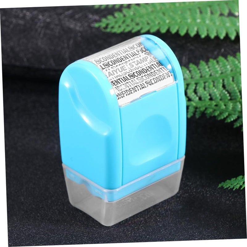 Blue Mini Self Inking Stamp Roller For Privacy Protection Data Security - Image 5