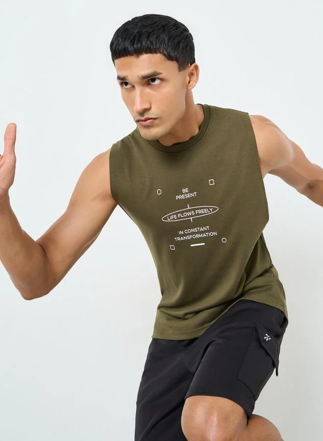 ستايلي اكتيف تيشيرت بلا أكمام بقصة مريحة للرجال