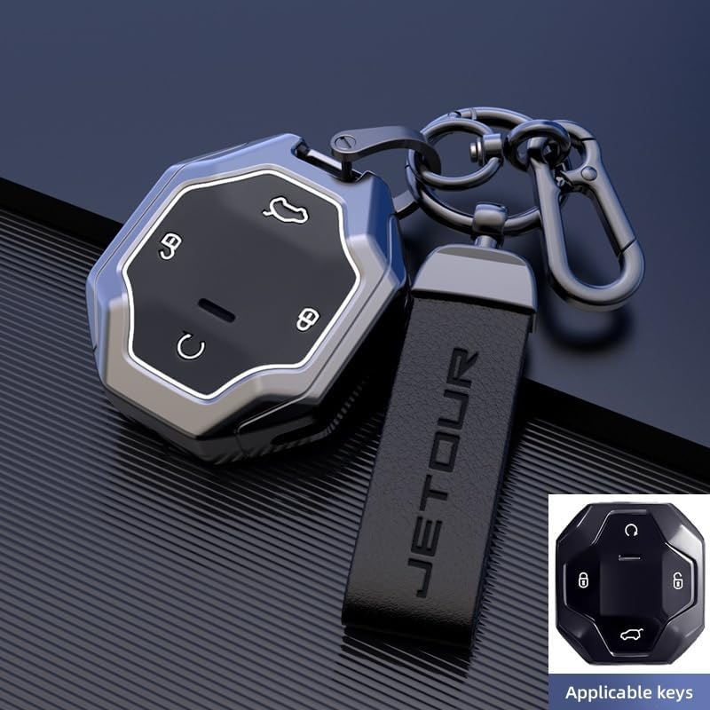 Jetour Traveller T2, Key Fob Protectors Compatible Car Keychain with, Jetour T2 Accessories & Durable Alloy Key Case Anti Fall and Wear-resistant,Alloy Key Wraps Encase Car Keys - Image 2