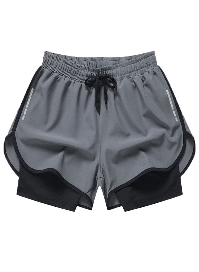 YUKE Men's swim trunks, loose fit, plus size, quick-drying, beach shorts, double-layered lining, suitable for hot springs and swimming gear. - Image 1