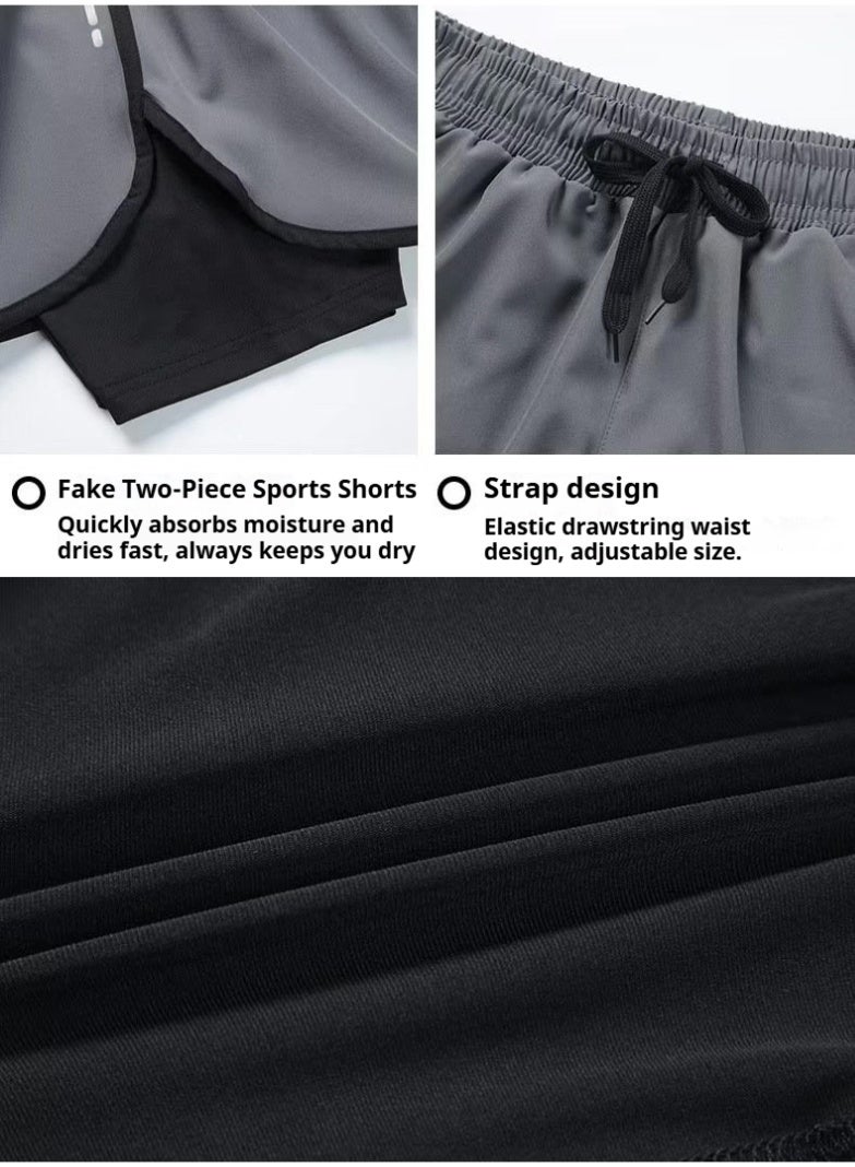 YUKE Men's swim trunks, loose fit, plus size, quick-drying, beach shorts, double-layered lining, suitable for hot springs and swimming gear. - Image 3