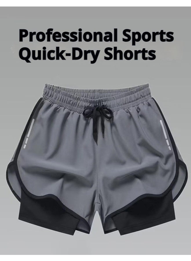 YUKE Men's swim trunks, loose fit, plus size, quick-drying, beach shorts, double-layered lining, suitable for hot springs and swimming gear. - Image 4