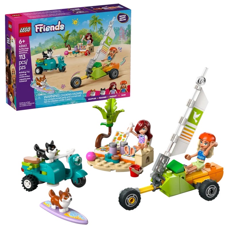 LEGO - Friends Surfing Dogs and Scooter Adventure 113 Pieces - 42641 - Image 2
