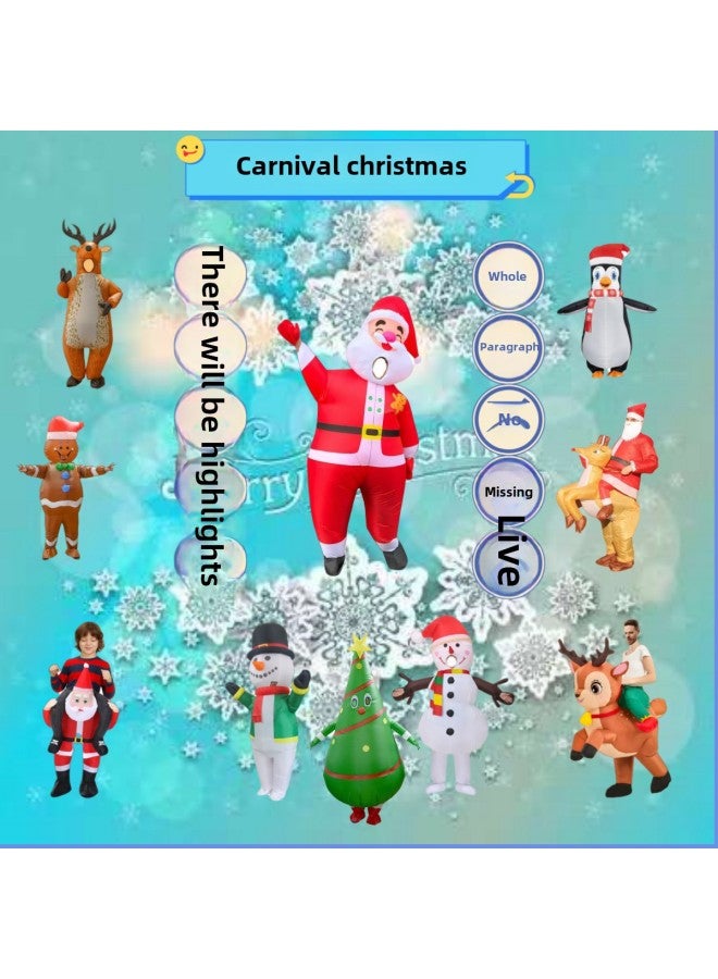 Clothing  Party Inflatable Tree Riding Elk Inflatable Suit Santa Claus Inflatable Suit-Color:Santa Claus Back Adult Size 150-190cm - Image 2