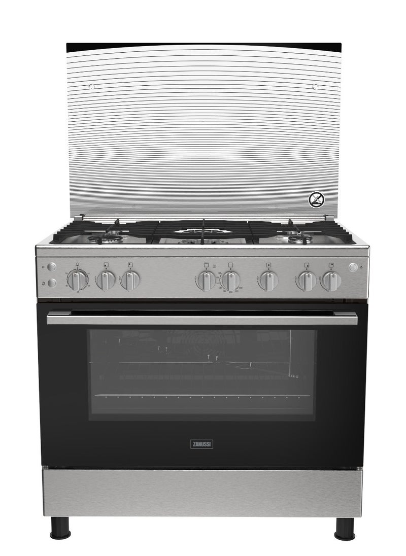 ZANUSSI Coolcast 5-burner cooker with gas oven hob - ZCG91236XB 