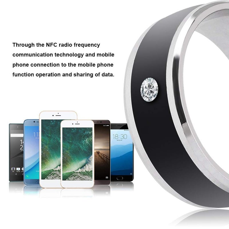 Oumij Smart Ring, NFC Multi-Function Smart Rings Magic Wearable Device Universal for Mobile Phone, Connecte to The Mobile Phone Function and Sharing of Data(7in) - Image 4