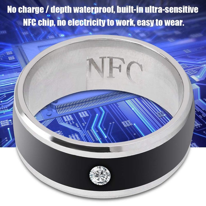 Oumij Smart Ring, NFC Multi-Function Smart Rings Magic Wearable Device Universal for Mobile Phone, Connecte to The Mobile Phone Function and Sharing of Data(7in) - Image 3