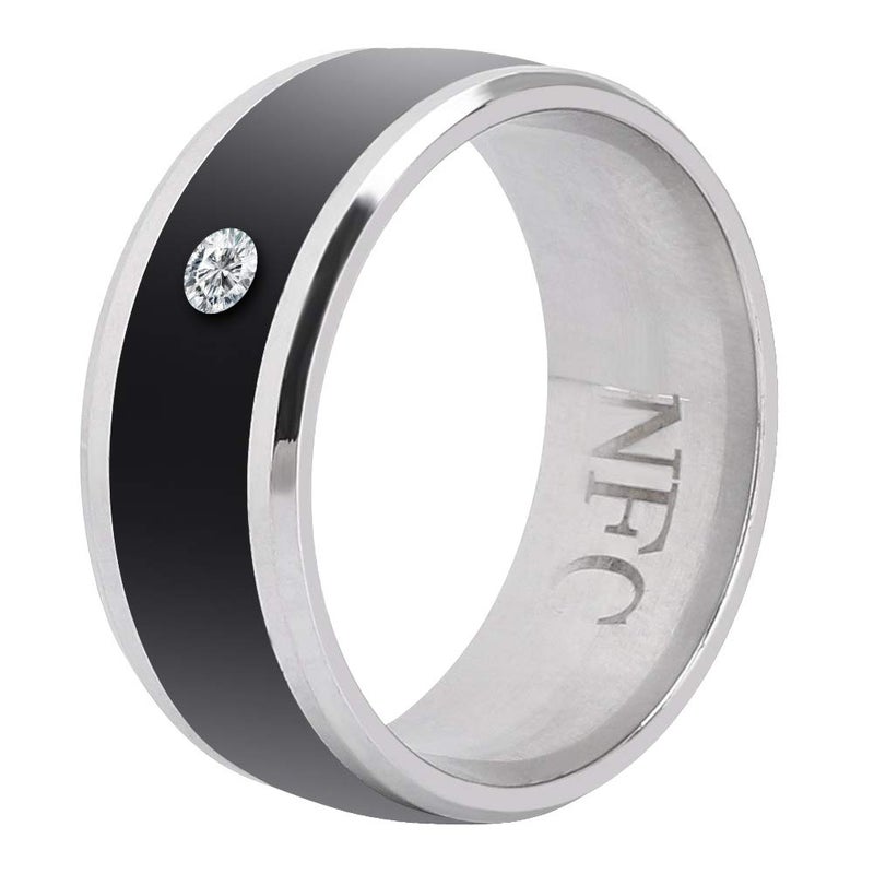 Oumij Smart Ring, NFC Multi-Function Smart Rings Magic Wearable Device Universal for Mobile Phone, Connecte to The Mobile Phone Function and Sharing of Data(7in) - Image 1