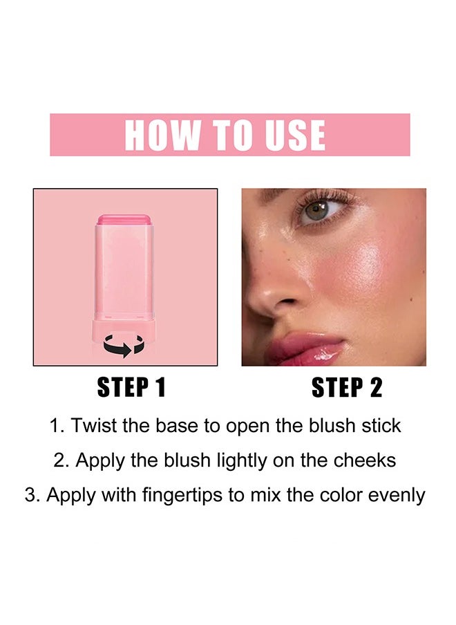 EELHOE - On-the-Go Blush, Multi-Use Blush Stick Moisturizer Stick Shadow Lips Eyes Cheek Waterproof Red Blusher Makeup Creamy (Red) - Image 1