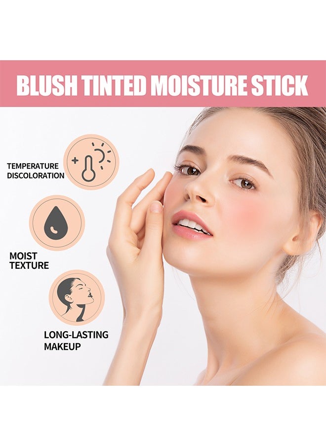 EELHOE - On-the-Go Blush, Multi-Use Blush Stick Moisturizer Stick Shadow Lips Eyes Cheek Waterproof Red Blusher Makeup Creamy (Red) - Image 1