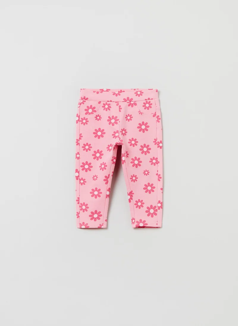 او في اس OVS Treggings With Daisy Print