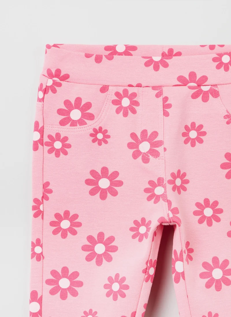 او في اس OVS Treggings With Daisy Print