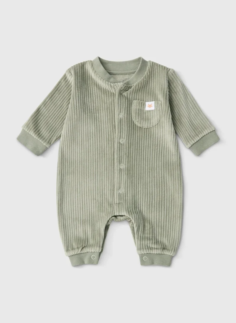 Matalan Baby Green Ribbed Romper