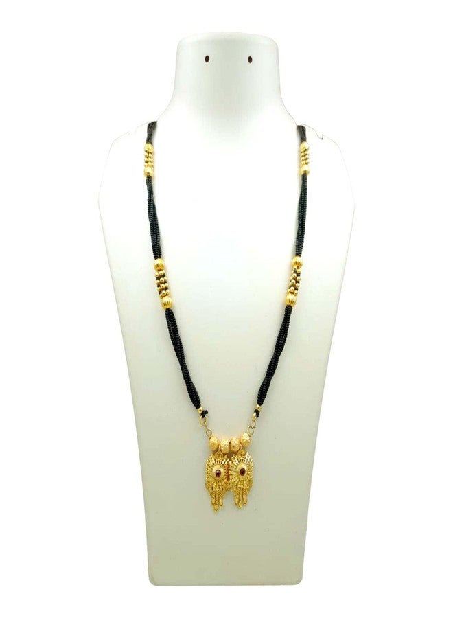 Swaroop Designer Mangalsutra For Women Stylish New Gold Plated Mangalsutra Long Size Heavy Design Long Black Bead Chain 139 - Image 2