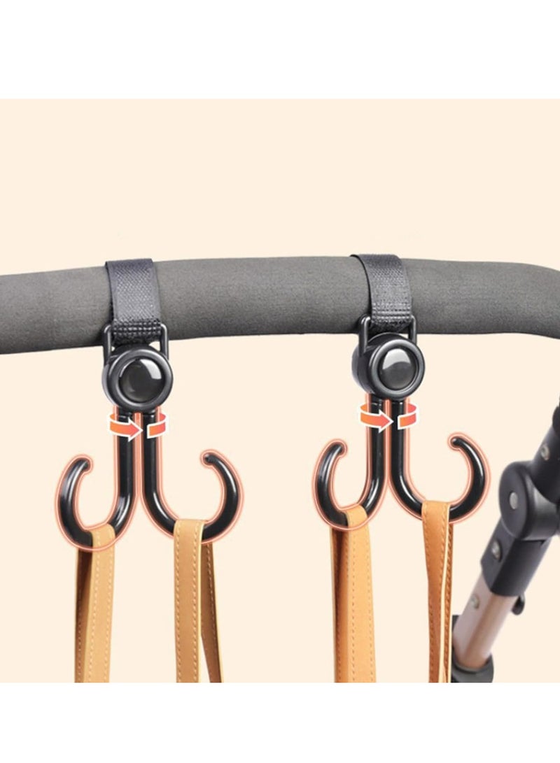 Loquat 2 Pack Adjustable Double Stroller Swivel Hooks, Multifunctional for Hanging Bags, Shopping, Backpacks - Image 3