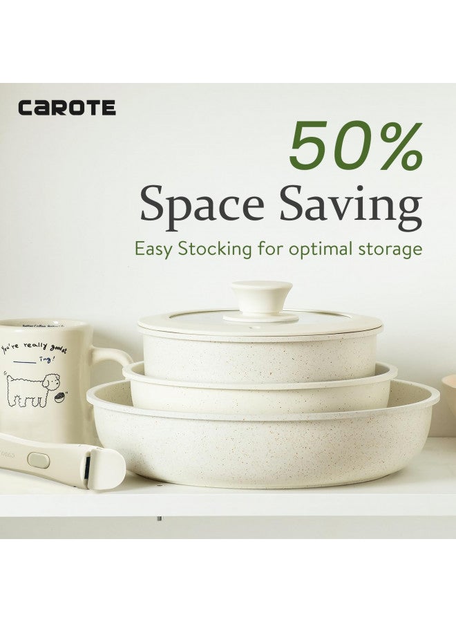 CAROTE CAROTE Removable Handle, Handle for Detachable Removable Cookware,Universal Pot Handle,Suitable for All Cookware, Cream White  - Image 3
