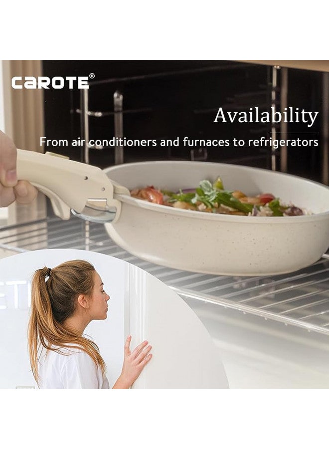 CAROTE CAROTE Removable Handle, Handle for Detachable Removable Cookware,Universal Pot Handle,Suitable for All Cookware, Cream White  - Image 2