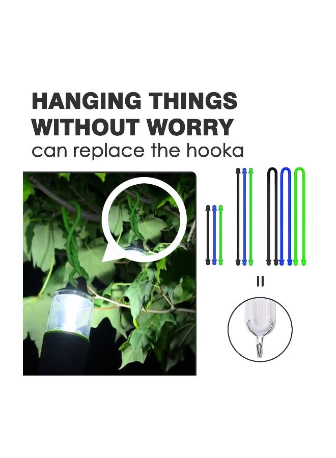 Loquat Reusable Silicone Twist Ties with Steel Core for Cable and Gear Organization, Versatile Wire Management Set of 9 - Image 4