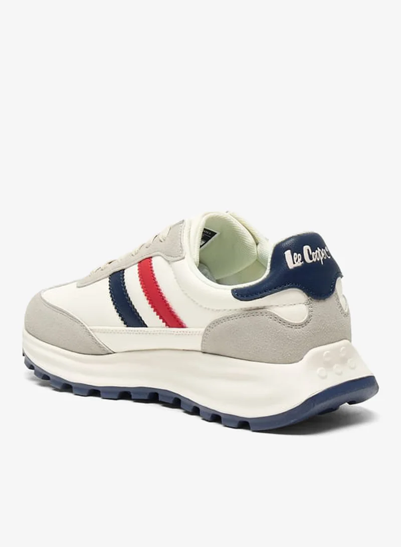 Lee Cooper Mens Panelled Lace-Up Low Ankle Sneakers