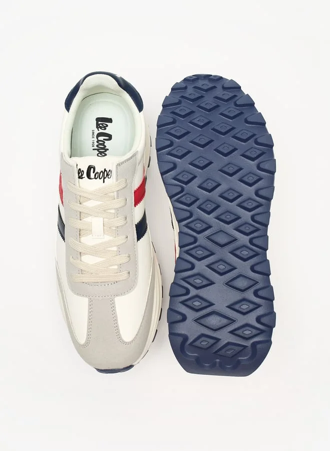 Lee Cooper Mens Panelled Lace-Up Low Ankle Sneakers