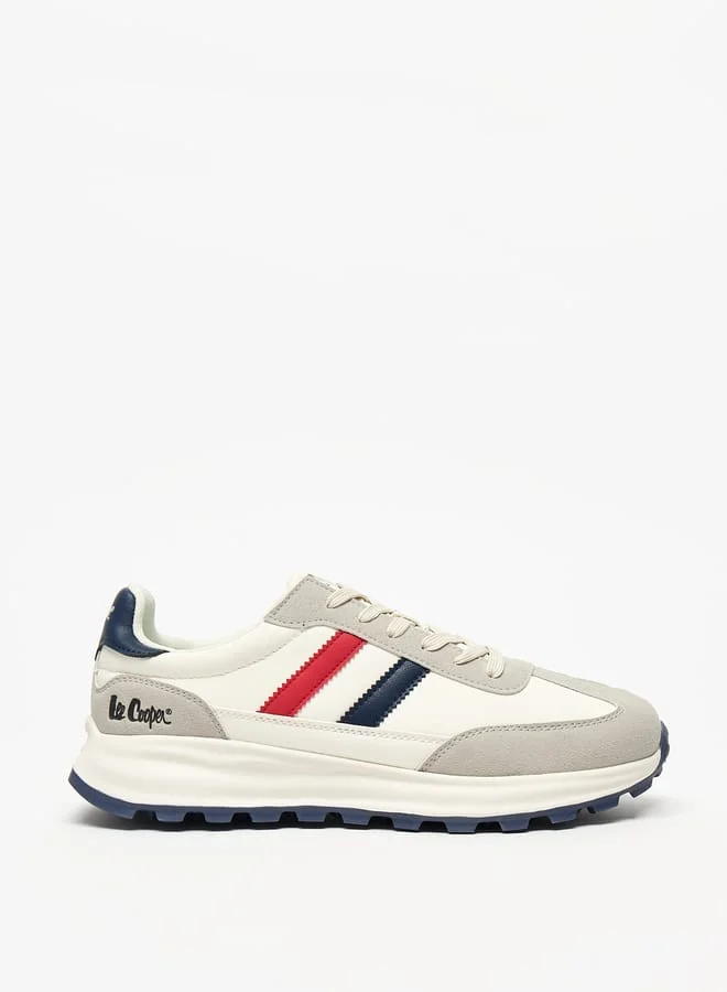Lee Cooper Mens Panelled Lace-Up Low Ankle Sneakers