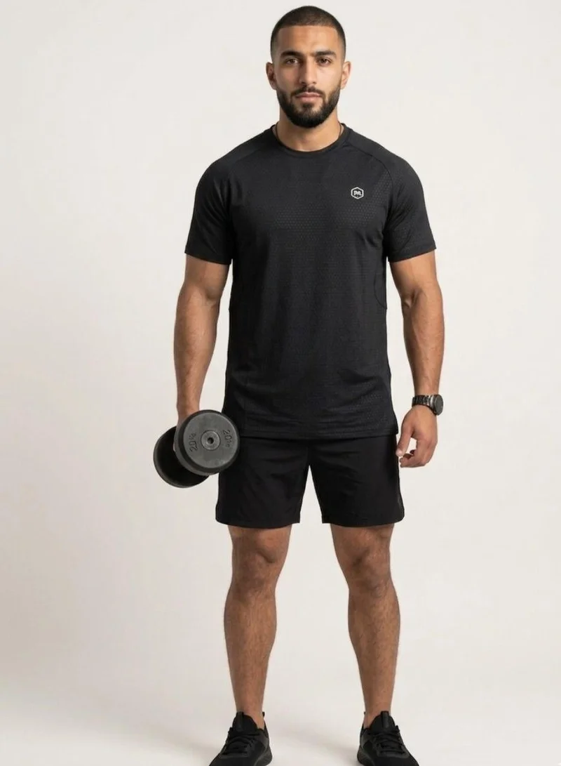 Prima Ace Black Men's Running Top Luxury Soft T-Shirt Black for Men | Best Price UAE