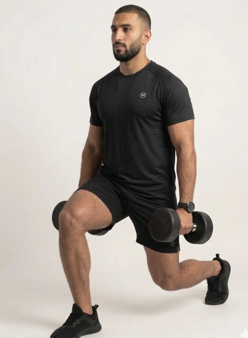 Prima Ace Black Men's Running Top Luxury Soft T-Shirt Black for Men | Best Price UAE