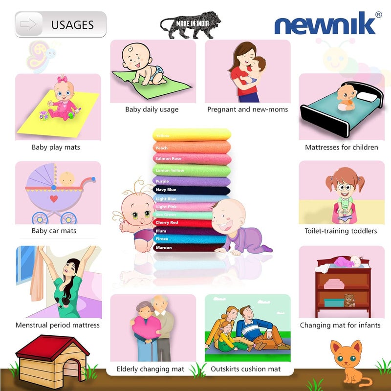 Newnik Newnik Baby Mat Waterproof Dry SheetReusable Absorbent SheetsUnderpads Size 200cm X 260cm Sea Green Double Bed  - Image 3