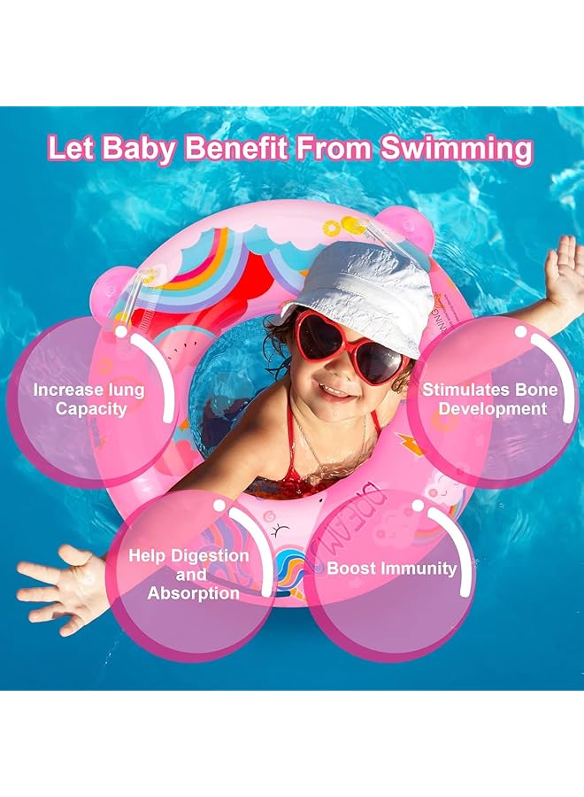 KASTWAVE Inflatable Baby Swimming Float Pool Float For 6 36 Months Baby Girl With Seat Inflatable Baby Float Swimming Ring For Infant Toddler Kids 1 3 Years (Unicorn) - Image 5